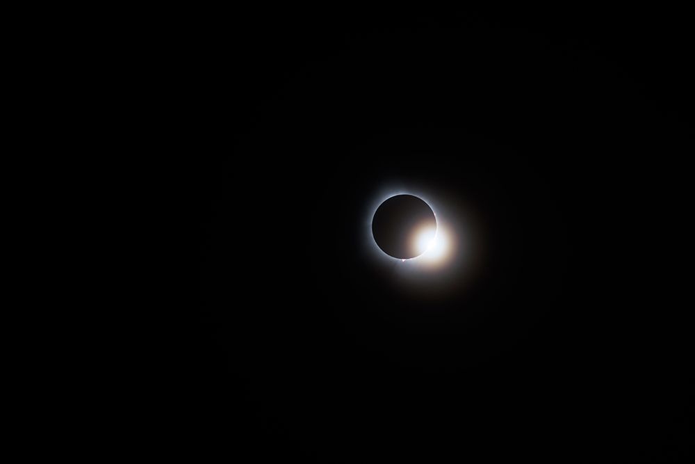 USA, Indiana, Carmel. Total solar eclipse as moon moves away from sun.